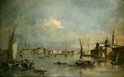 San Giorgio Maggiore Kilisesi ve Riva degli Schiavoni (tuval üzerine yağlı boya) by Francesco Guardi