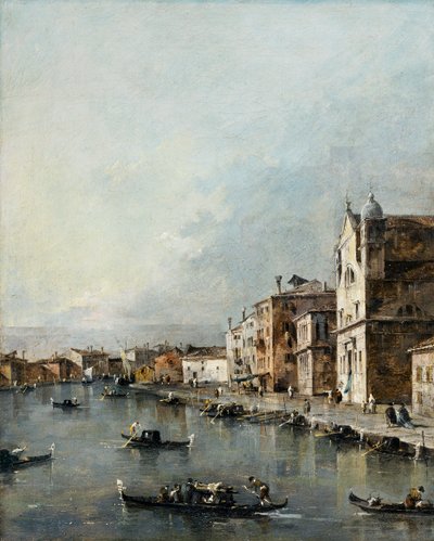 Büyük Kanal'daki Santa Lucia Kilisesi, Venedik (tuval üzerine yağlıboya) by Francesco Guardi