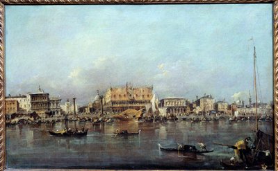 Doge Sarayı denizden görülen resim Francesco Guardi (1712-1793) 18. yüzyıl Güneşi. 0,42x0,68m. by Francesco Guardi