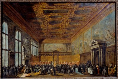 Seyirci, Francesco Guardi (1712-1793) 1766-1770 Sun tarafından Venedik Ducal Sarayı