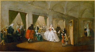 Parlatorio, San Zaccaria rahibelerinin meclis salonu, Venedik (tuval üzerine yağlıboya) by Francesco Guardi