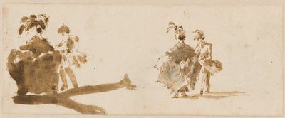 İki Zarif Çift [verso] by Francesco Guardi
