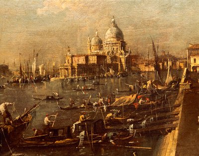 İskelenin Santa Maria della Salute'ye doğru görünümü by Francesco Guardi