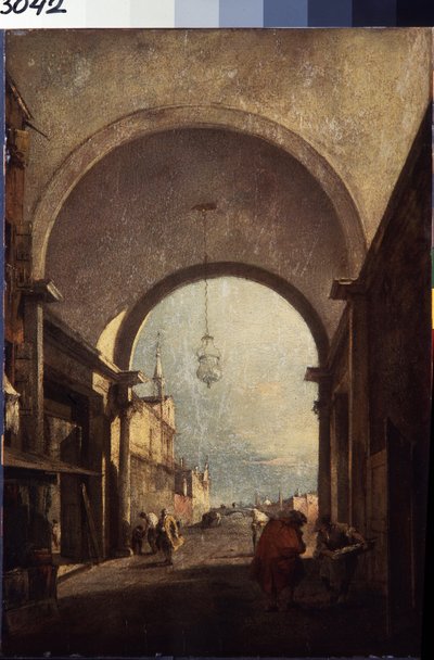 Venedik manzarası (Şehir manzarası). Francesco Guardi