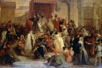 Papa II. Urban, Clermont meydanında Birinci Haçlı Seferini vaaz ediyor by Francesco Hayez