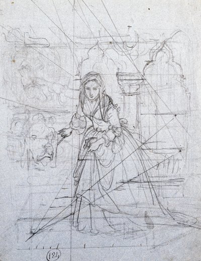 Gizli suçlama için çalışma by Francesco Hayez
