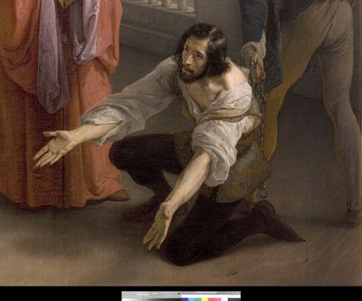Jacopo Foscari ve ailesi arasında sürgün edilmeden önceki son görüşme, 1838-40 by Francesco Hayez