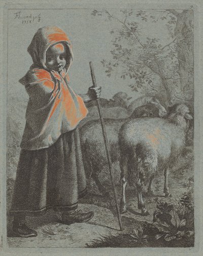 Sürüsüyle Çocuk Çoban, 1758. by Francesco Londonio
