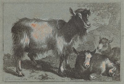 Keçi ve İki Çocuk, 1758. by Francesco Londonio