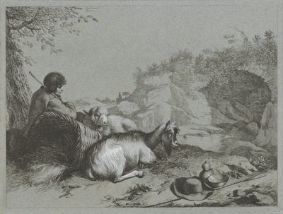 Koyun ve keçi ile çoban Çoban sahneleri (dizi adı) by Francesco Londonio