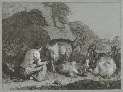 keçi sürüsü ile çoban Çoban sahneleri (dizi adı) by Francesco Londonio