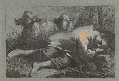 İki Koyun Yanında Uyuyan Köylü Çocuk, 17581759. by Francesco Londonio