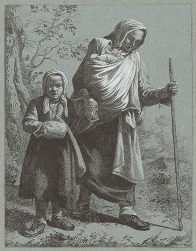İki Çocuklu Köylü Kadın, 1764. by Francesco Londonio