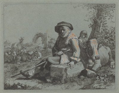 Oturan Yaşlı Adam by Francesco Londonio