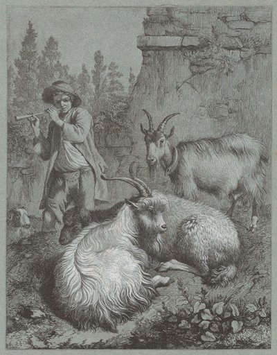 Keçilerle Flüt Çalan Çoban, 1764. by Francesco Londonio