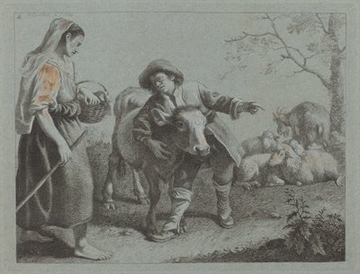 Çoban Bir Çobana Yön Gösteren Çoban by Francesco Londonio