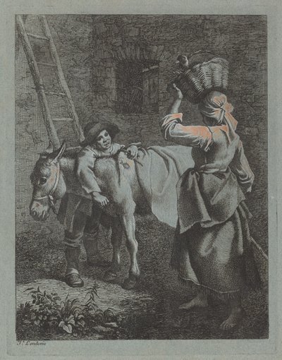 Köylü Kadınla Konuşan Çoban, 17601764. by Francesco Londonio