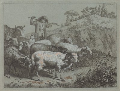 sürüsü ile çoban by Francesco Londonio