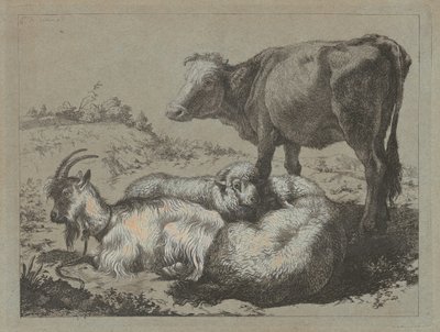 Ayakta Öküz, İki Koyun ve Keçi, c. 1762. by Francesco Londonio