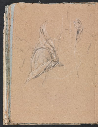 Verona Sketchbook: Perdelik çalışması, sol sayfa 56, 1760. by Francesco Lorenzi