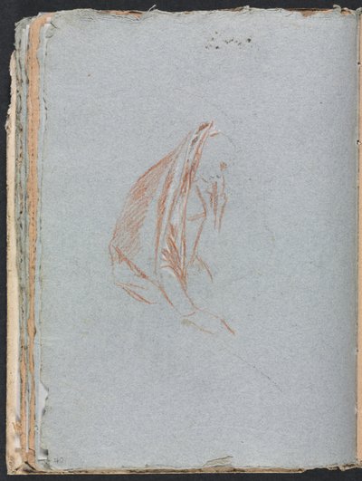 Verona Sketchbook: Pelerinli kadın figürü, sayfa 40, 1760. by Francesco Lorenzi