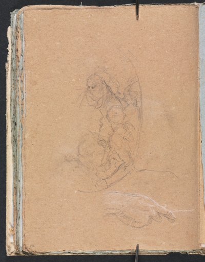 Verona Sketchbook: Bir el kitabı sayfa 70, 1760 ile bir yuvarlak içinde rakamlar. by Francesco Lorenzi