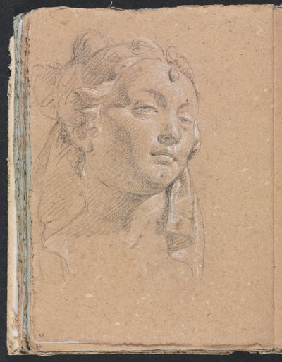 Verona Sketchbook: Bir kadının başı, sayfa 58, 1760. by Francesco Lorenzi