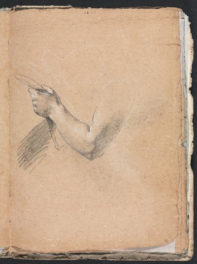 Verona Sketchbook: Sol kol ve el sayfası 75, 1760. by Francesco Lorenzi