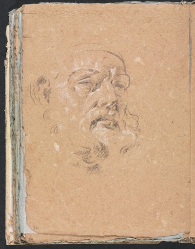 Verona Sketchbook: Erkek baş sayfa 76, 1760. by Francesco Lorenzi