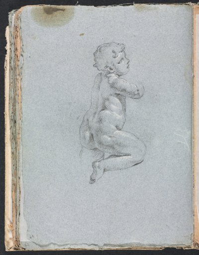 Verona Sketchbook: 64, 1760. profil sayfasındaki Putto. by Francesco Lorenzi