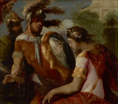 Rinaldo ve Ayna Kalkanı, c.1650-55 (bakır üzerine yağ) by Francesco Maffei