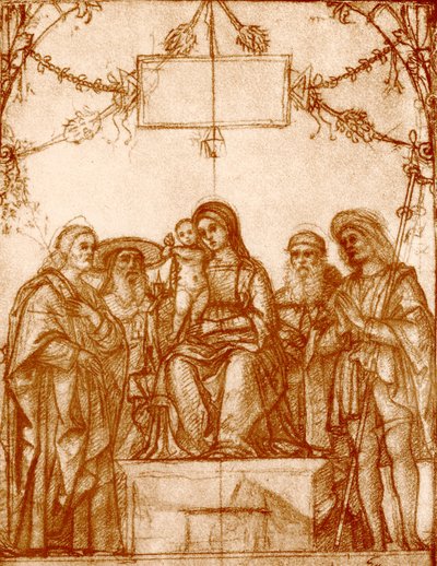 Dört Aziz ile Madonna by Francesco Morone