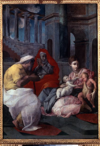 ""Vaftizci Yahya ve Aziz Elizabeth ile Kutsal Aile"" (Vaftizci Yahya ve Aziz Elizabeth ile Kutsal Aile) Francesco Primaticcio