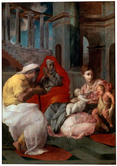 Vaftizci Yahya ve Aziz Elizabeth ile Kutsal Aile, 1541 by Francesco Primaticcio