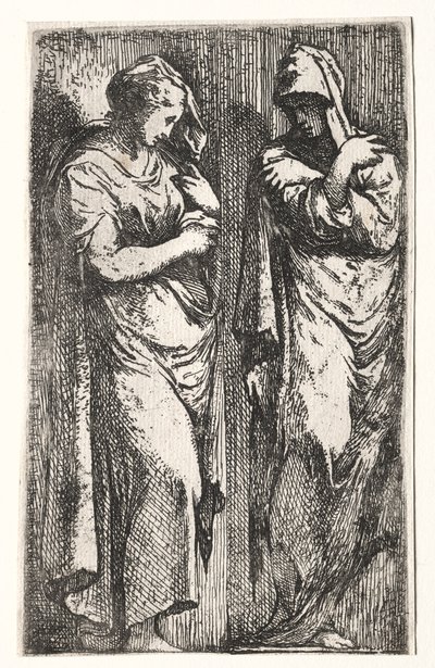 İki Romalı Kadın by Francesco Primaticcio