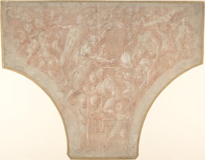 Vulcan Aşk Tanrısının Dartlarını Dövme, 1552-56. by Francesco Primaticcio