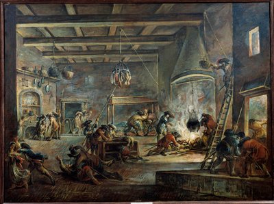 Bir çiftliği yağmalamak. Francesco Simonini (1686-1753) tarafından Jacques Callot