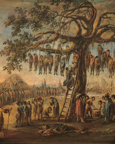 Francesco Simonini'nin "Savaşın Sefaletleri: Asılan Adamlar", detay by Francesco Simonini