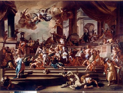 Heliodore (Heliodoros) Meleklerin Tapınağını Avlaması Francesco Solimena dit l