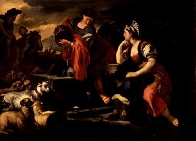 Kuyuda Jacob ve Rachel (tuval üzerine yağlı boya) by Francesco Solimena