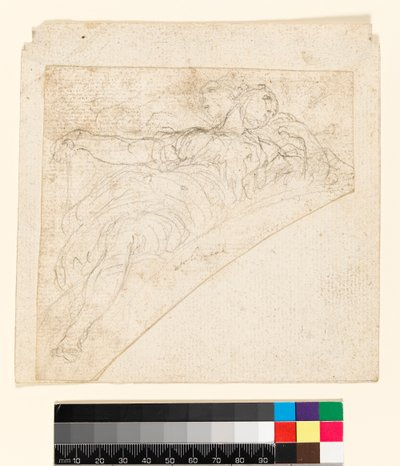 Recto: Bir spandrel içinde bir kadın figürü için çalışma. Verso: Kağıdın arkasına çizim, 1747