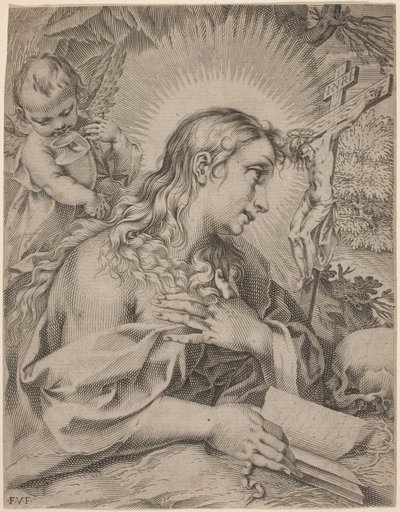 Tövbekar Magdalene by Francesco Villamena after Francesco Vanni