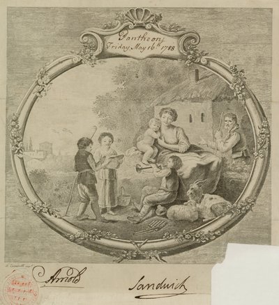Çocukların şarkı söylediği ve müzik aletleri çaldığı çiftlik sahnesi by Francesco Zuccarelli