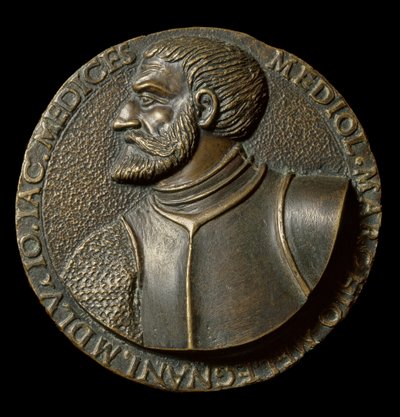Gian Giacomo de Medici dit il Medeghino (1497-1556), Francesco da Sangallo dit il Margotta (1494-1576) Floransa, Museo Nazionale del Bargello tarafından yapılan İtalyan Condottiero Madalyası büstü by Francesco da Sangallo