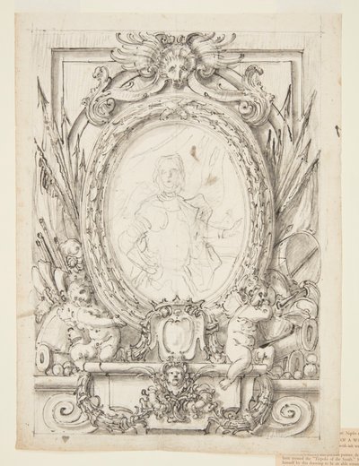 Bir Asilzade Portresi ile Panel Tasarımı by Francesco de Mura