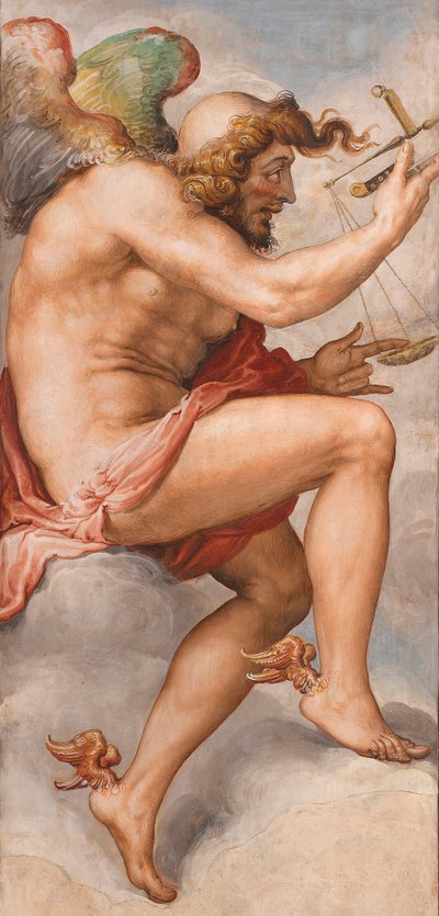 KAIROS (Karar Zamanı) - Karar Zamanı (Kairos) freski Francescoi de Rossi (1510-1563) tarafından 1544 dolaylarında Palazzo Vecchio, Floransa by Francesco de Rossi Salviati
