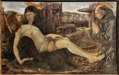 Francesco del Cossa tarafından Aziz Francis olarak gösterilen müşteri ile ağıt by Francesco del Cossa