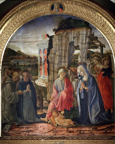 Aziz Bernard ve Aziz Thomas Aquinas ile Doğuş - Resim by Francesco di Giorgio Martini