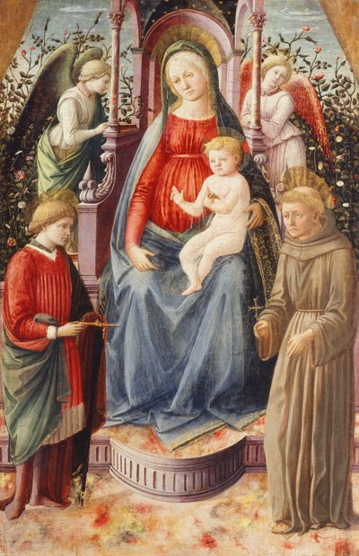 Aziz Julian ve Francis ile Madonna ve Çocuk, by Francesco di Stefano Pesellino