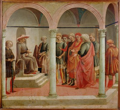 Tribün sahnesi (ahşap üzerine tempera) by Francesco di Stefano Pesellino